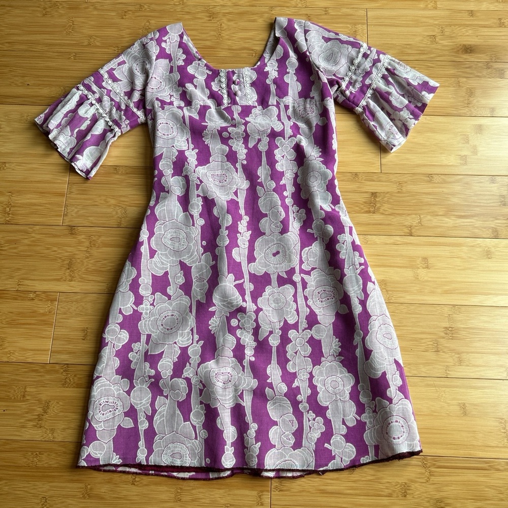 Vintage Lauhala 1960s Mini Shift Dress with Hawaiian Aloha Boho vibes